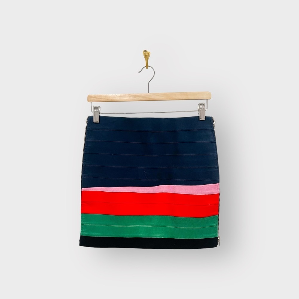 BAND OF OUTSIDERS Navy Color Stripe Bandage Skirt (Sz 2) - Picture 5 of 5